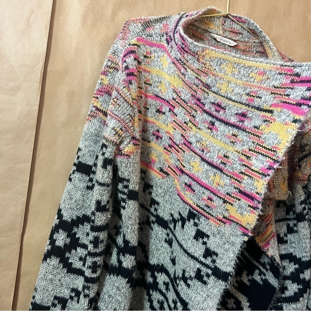 Soft Surroundings | Calais Aztec Southwestern Open Front Cardigan Sweater Size M - Picture 5 of 14